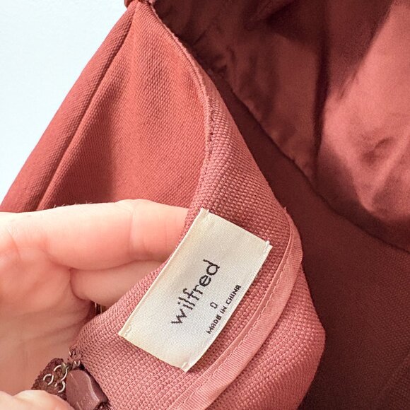 Artizia Wilfred Aperature Tie-Back Dress Burgundy Red Brown Size 0 - Picture 7 of 7